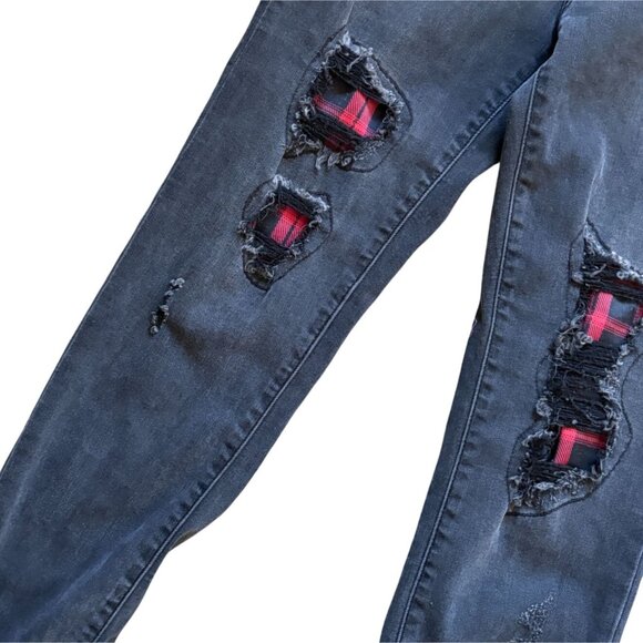 Judy Blue JB82191BK Skinny Fit Black Denim Buffalo Patch Jeans-Sz 7 - Picture 3 of 12